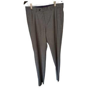 Ted Baker London Jay Ct Grey Blue Plaid Wool Suit Pant Size 33R NWT